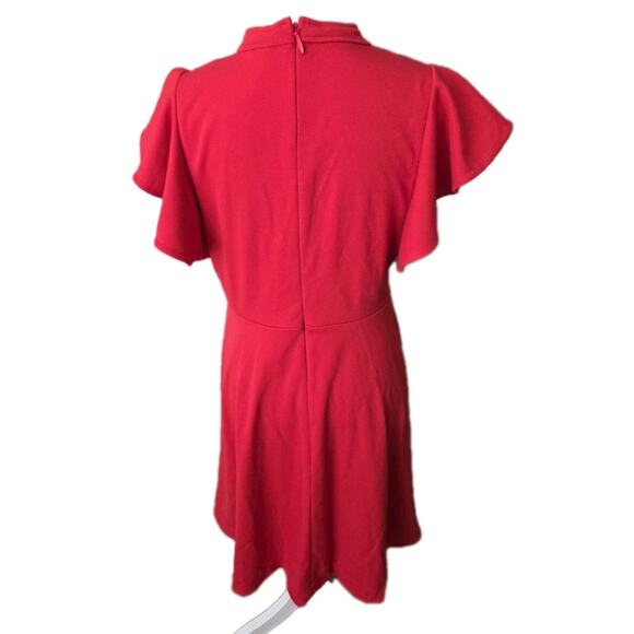 Maeve Anthropologie Red Deana Dress Holiday Flutter Sleeve Party Dress Sz Medium - Picture 3 of 16